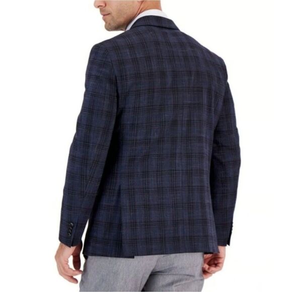 Tommy Hilfiger Conrad Men’s Size 40S Navy Pink Plaid Modern Fit Blazer NWT - Picture 2 of 8